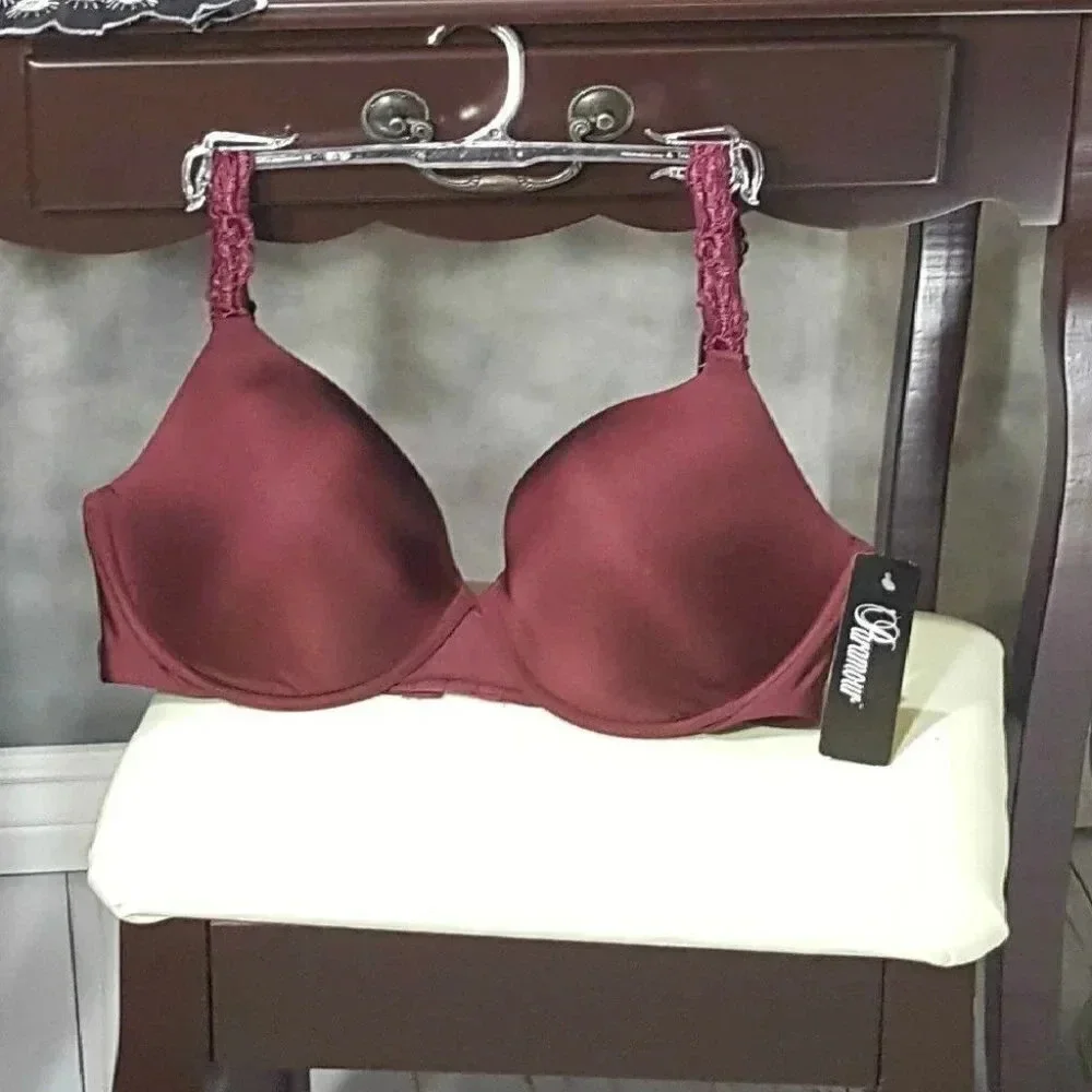 40C Paramour 135035 Lissa‎ Contour UW Bra Burgundy NWT